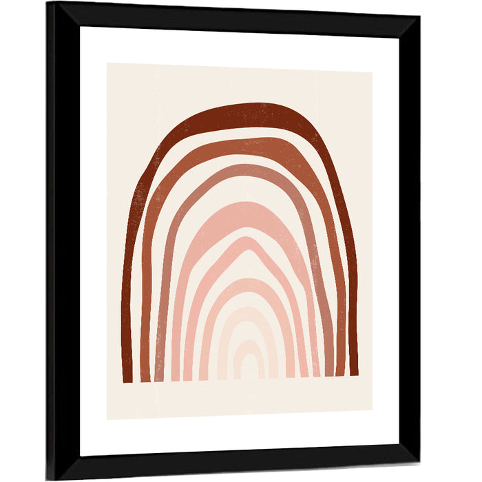 Muted Rainbow Arches Wall Art as a framed print