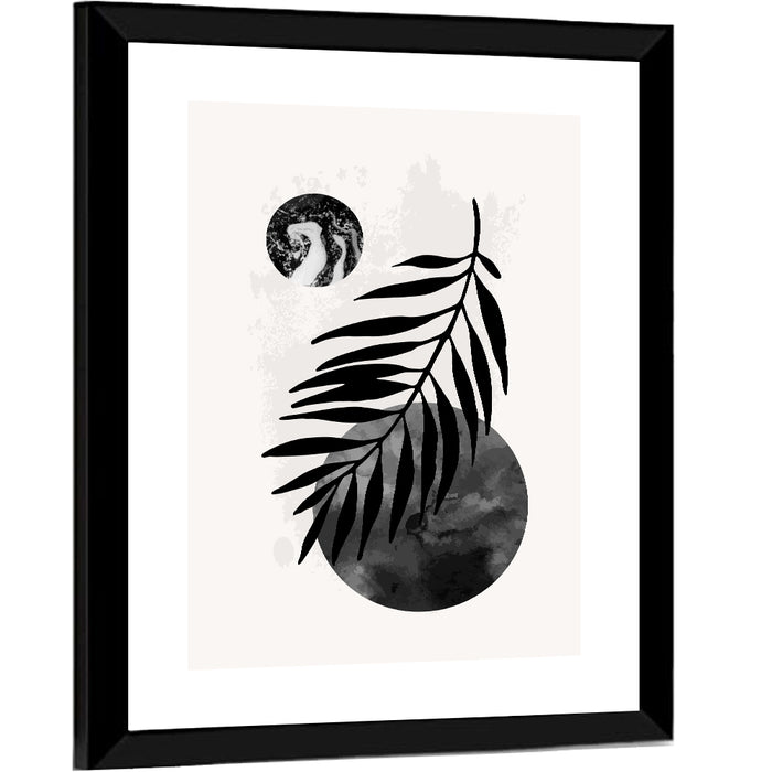 Minimal Palm Leaf Study Wall Art as a framed print