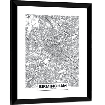 Birmingham City Map Wall Art