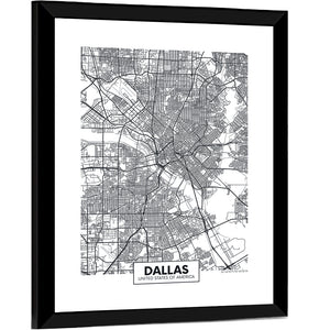 Dallas City Map Wall Art