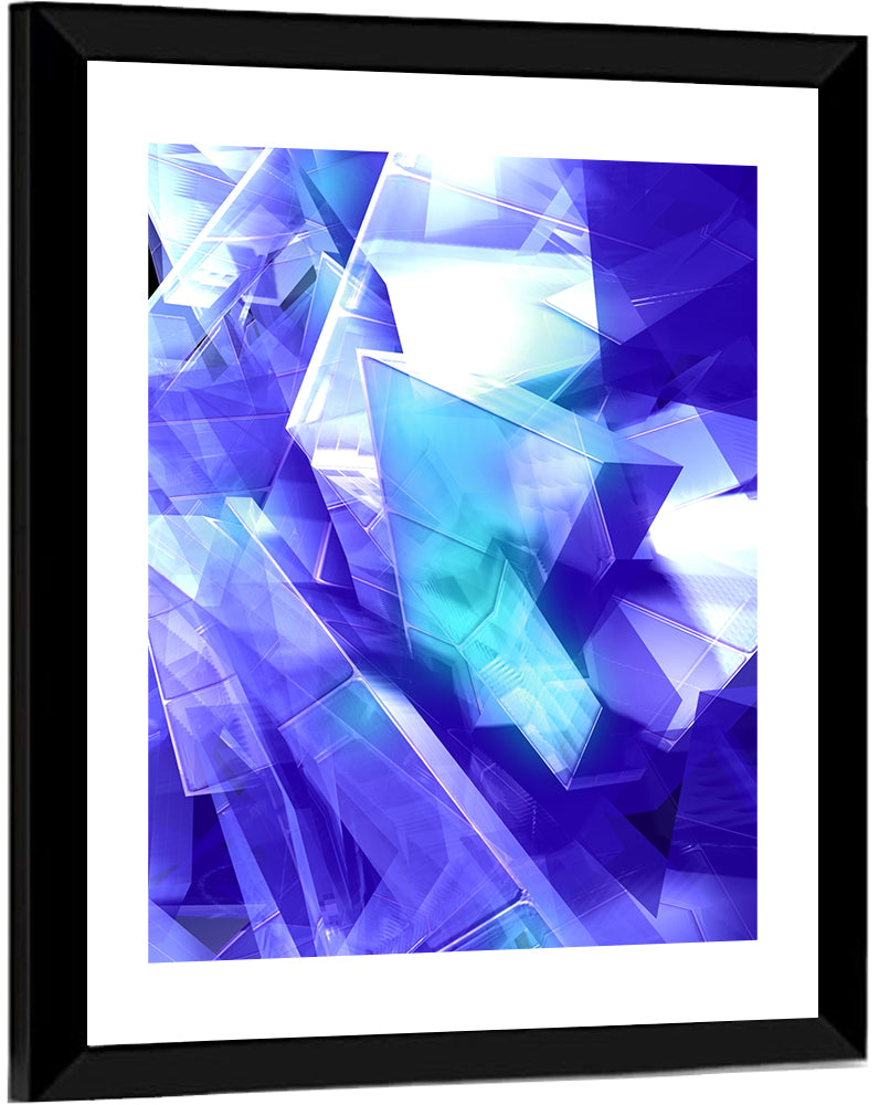 Icy Geometric Shards Wall Art