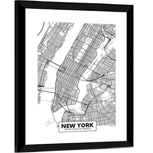 New York City Map Wall Art