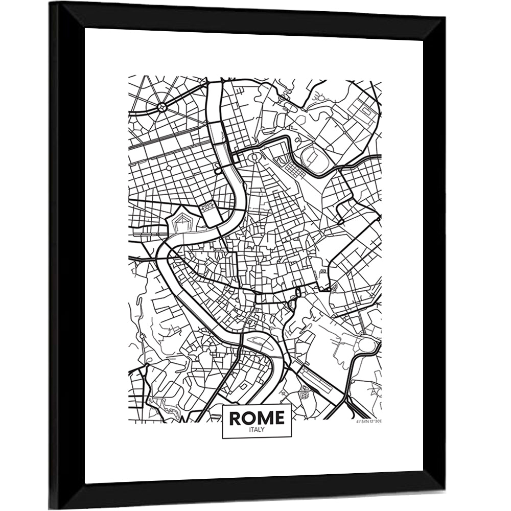 Rome City Map Wall Art