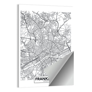 Frankfurt City Map Wall Art