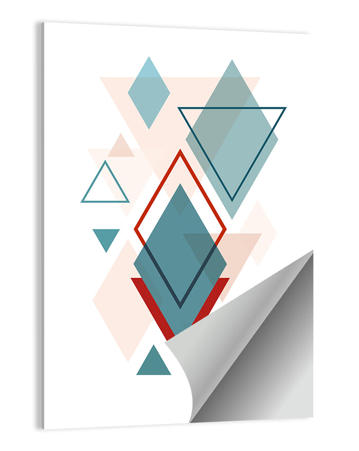 Scandinavian Teal Geometric Abstract Wall Art as a poster print