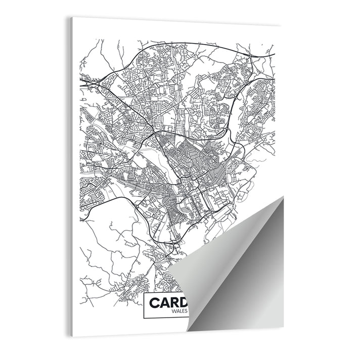Cardiff City Map Wall Art as a poster print