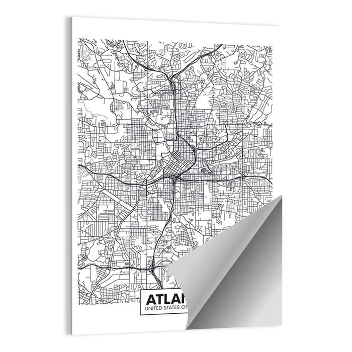 Atlanta City Map Wall Art as a poster print