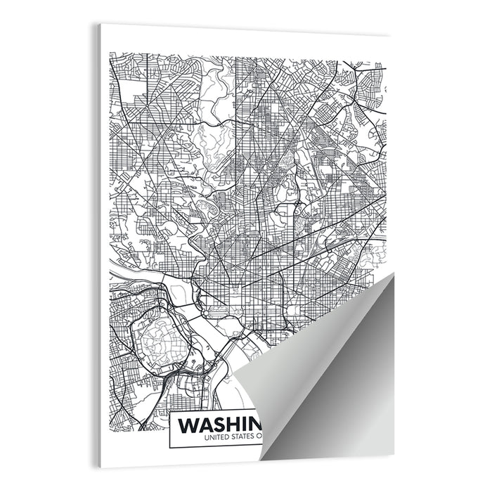 Washington D.c. Map Wall Art as a poster print