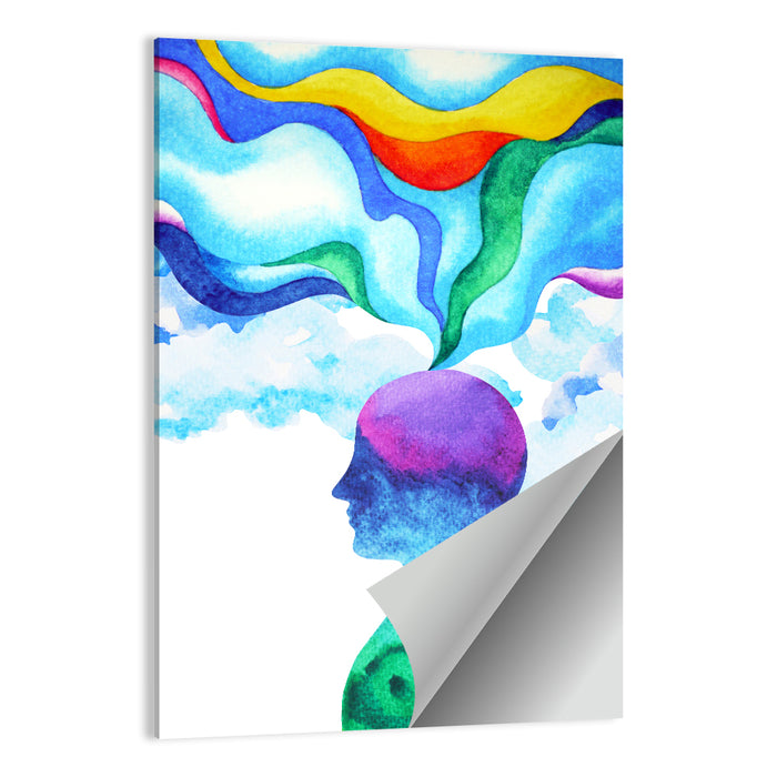Thinking Mind Silhouette Wall Art as a poster print