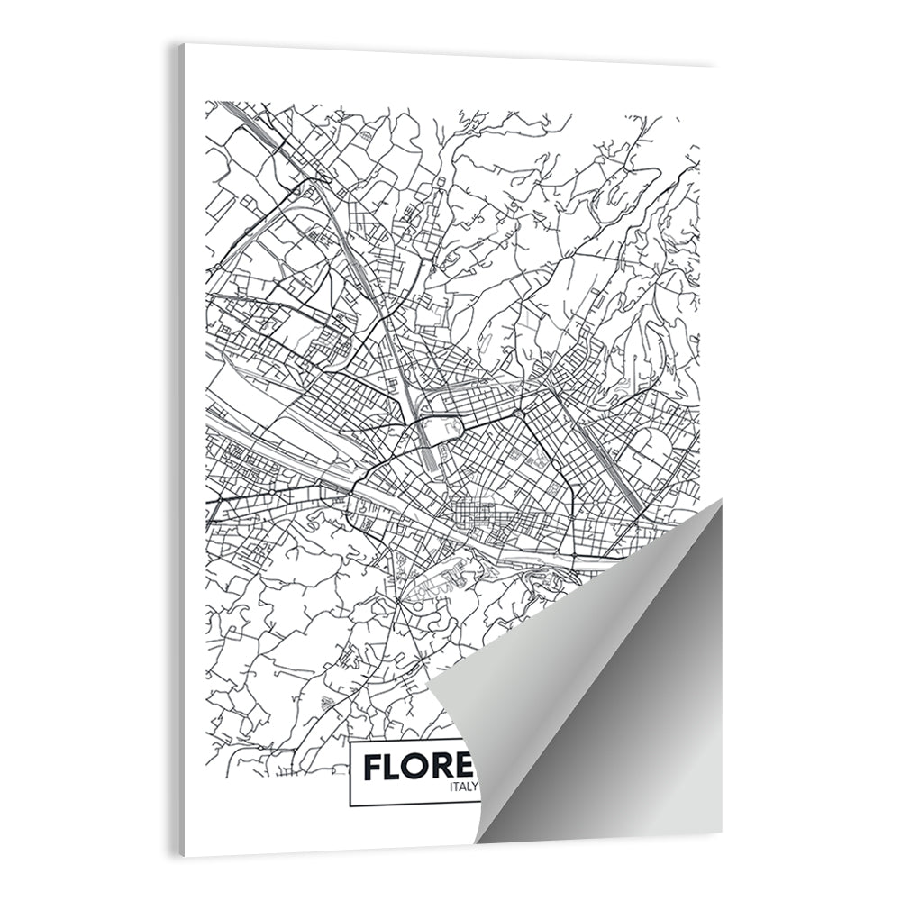 Florence Street Grid Map Wall Art