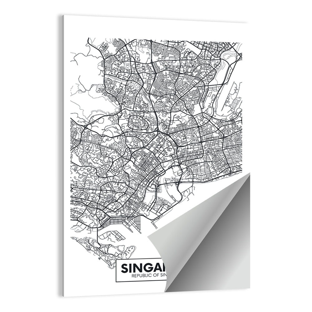 Singapore Minimalist City Map Wall Art