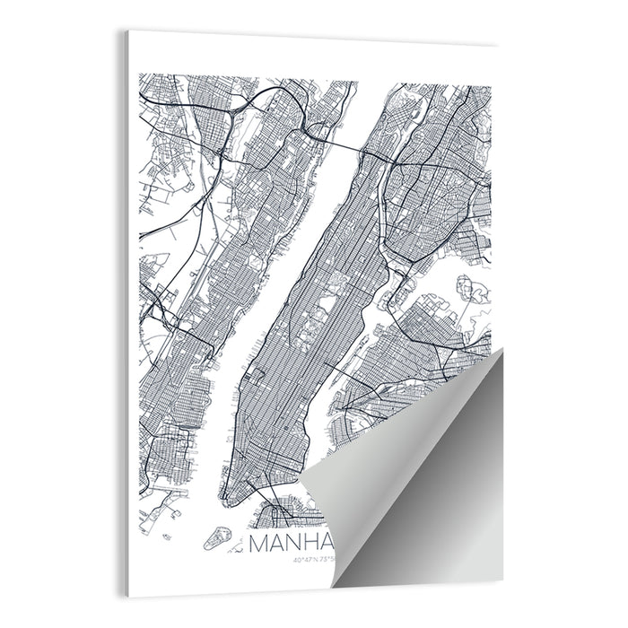Manhattan Island Map Wall Art as a poster print