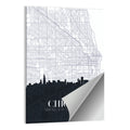 Chicago Skyline Map Wall Art