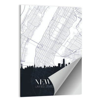 New York City Map Wall Art