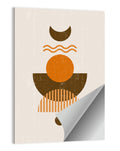 Earthy Sun and Crescent Moon Wall Art