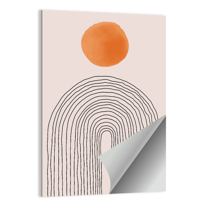 Hand-drawn Sun and Arches Wall Art as a poster print