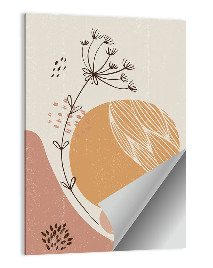 Terracotta Wildflower Abstract Wall Art as a poster print