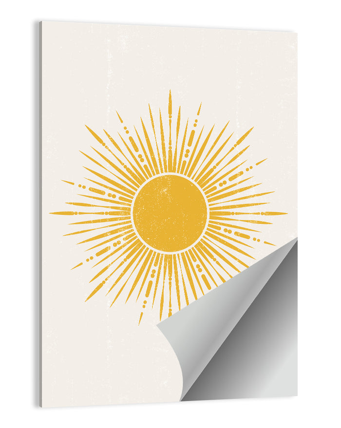 Golden Boho Sunburst Wall Art as a poster print