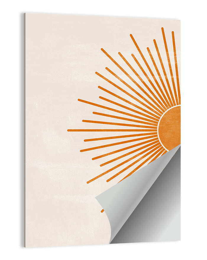 Orange Sunburst Minimalist Wall Art as a poster print