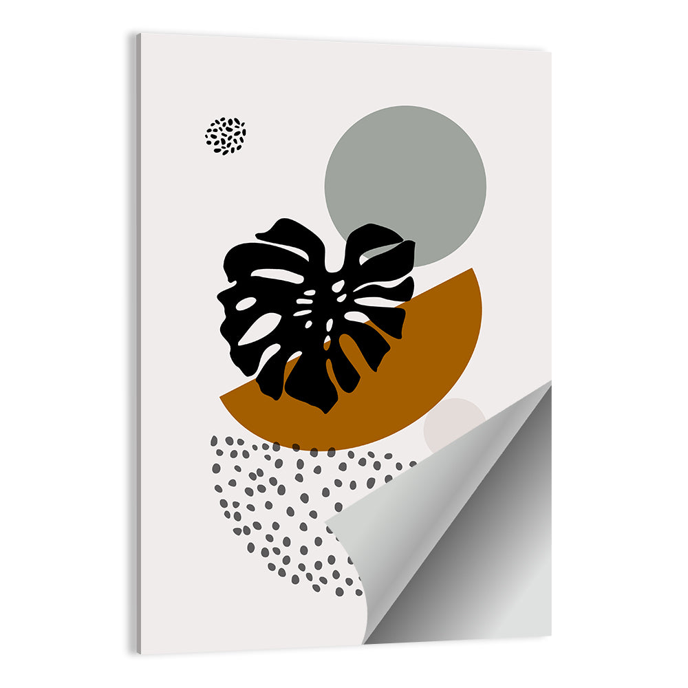 Monstera Leaf with Falling Stones Wall Art