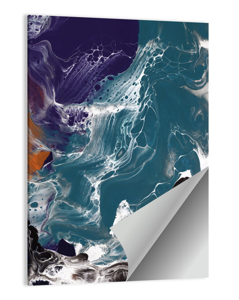 Teal and Purple Marble Texture Wall Art