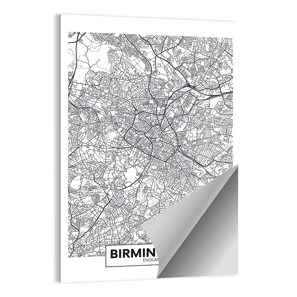 Birmingham Minimalist City Map Wall Art