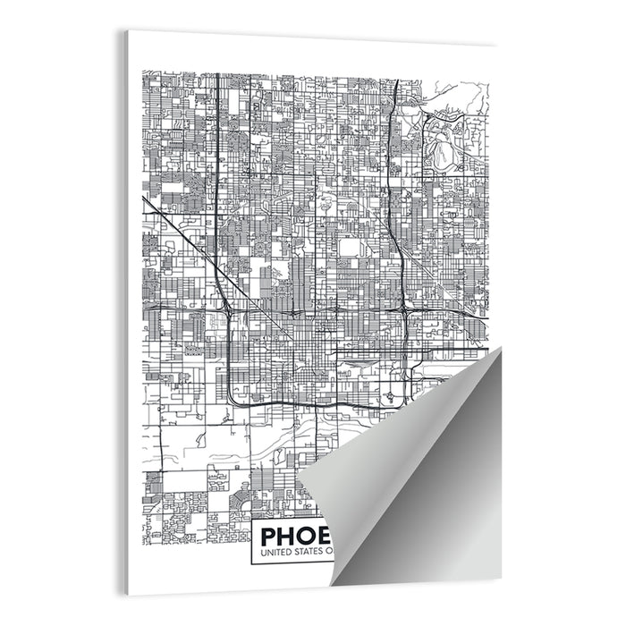 Phoenix Street Grid Map Wall Art as a poster print