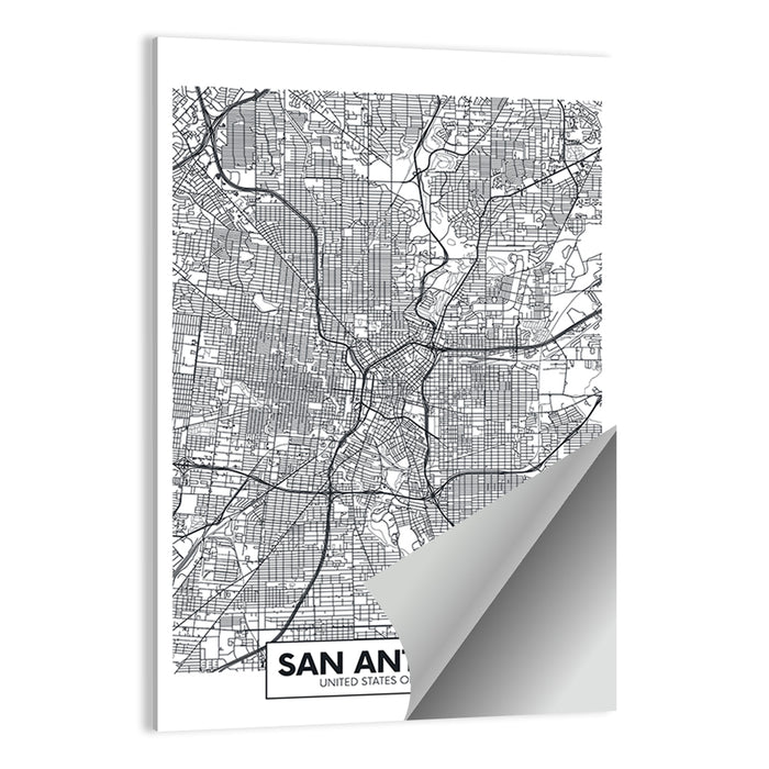 San Antonio Minimalist City Map Wall Art as a poster print
