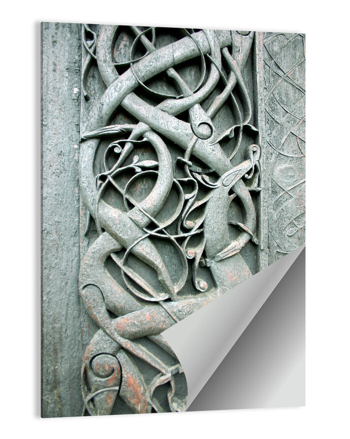 Norwegian Urnes Wood Carving Wall Art as a poster print