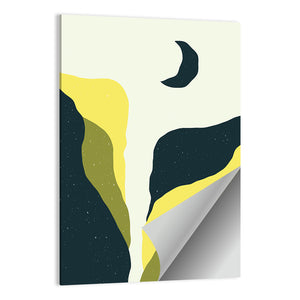 Moon Over Mountains Cliff Wall Art