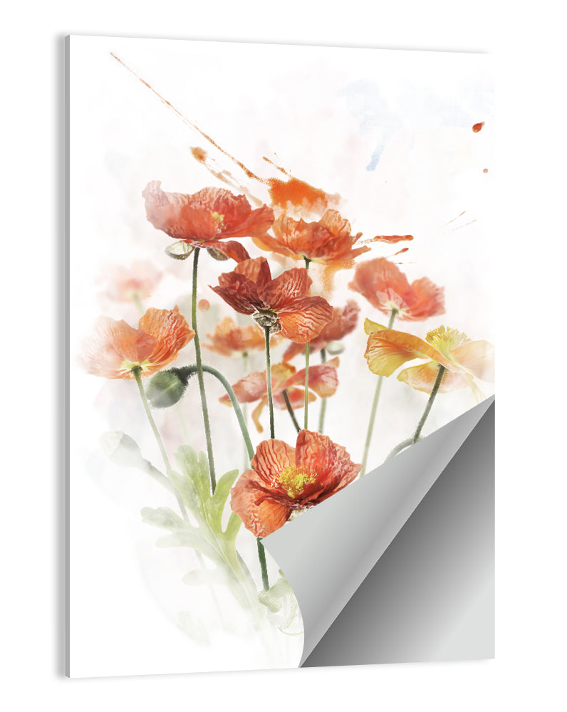 Orange Poppy Cluster Wall Art