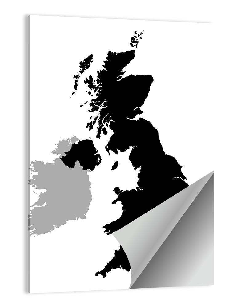 United Kingdom Silhouette Map Wall Art