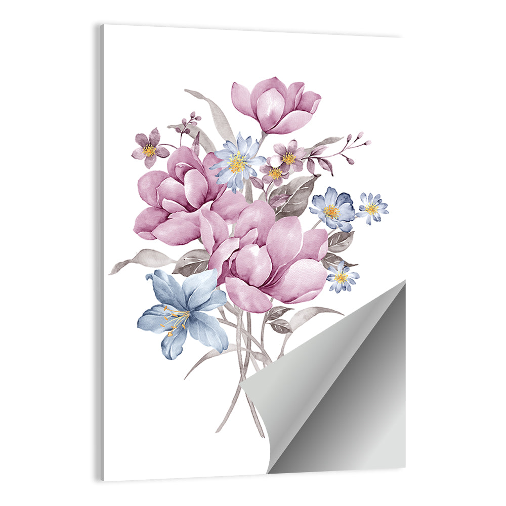 Pink Watercolor Bouquet Illustration Wall Art