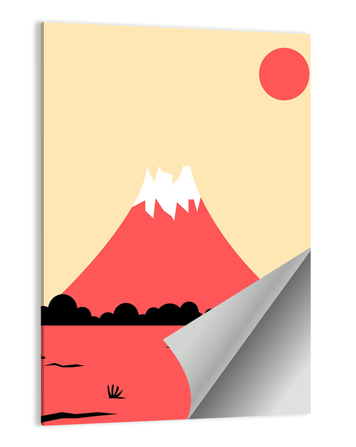 Minimalist Pink Mountain Peak Wall Art as a poster print
