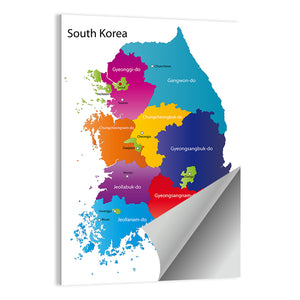 South Korea Map Wall Art