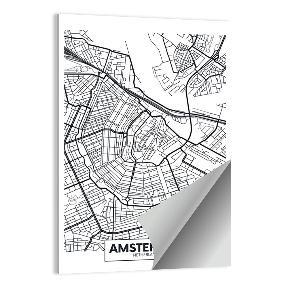 Amsterdam Canal Map Wall Art