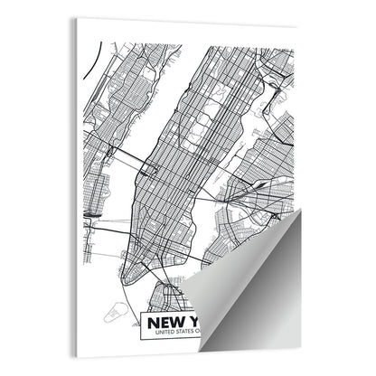 New York City Map Wall Art