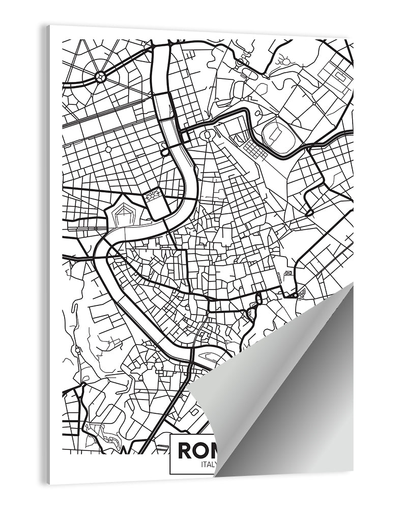 Minimalist Rome City Map Wall Art