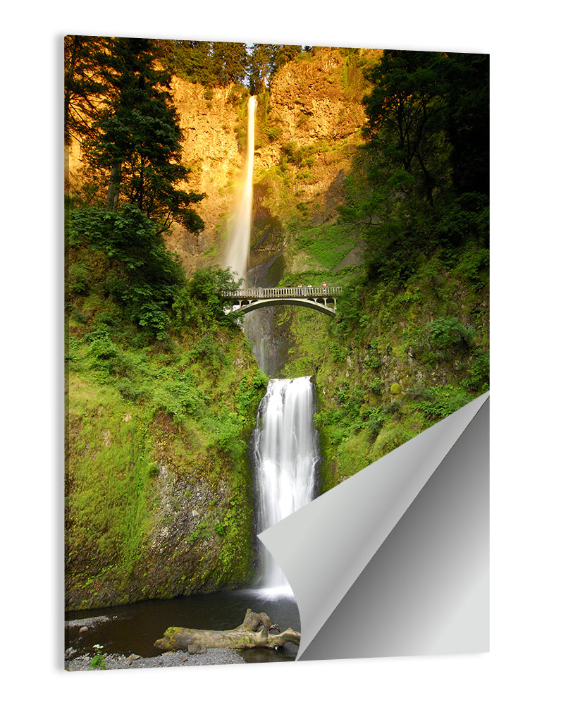 Multnomah Falls at Golden Hour Wall Art