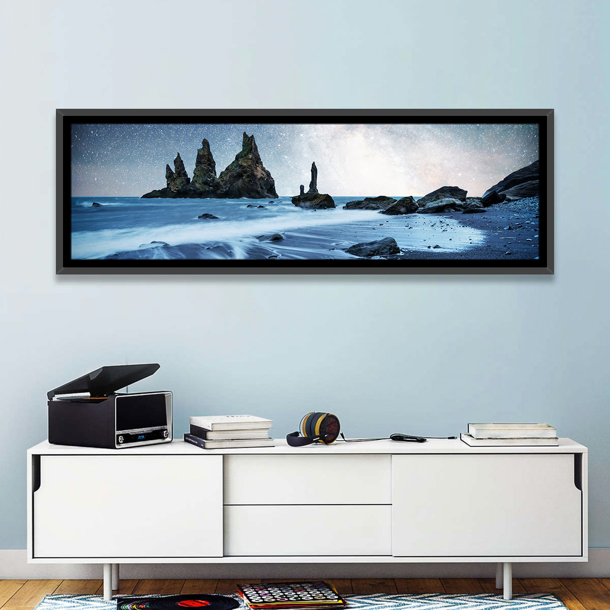 Reynisdrangar Sea Stacks Night Wall Art