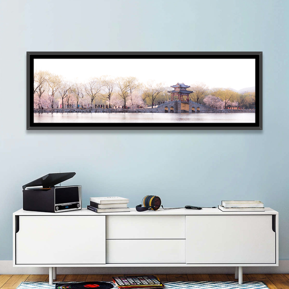 Summer Palace Bridge, Beijing Wall Art in a room, panoramic