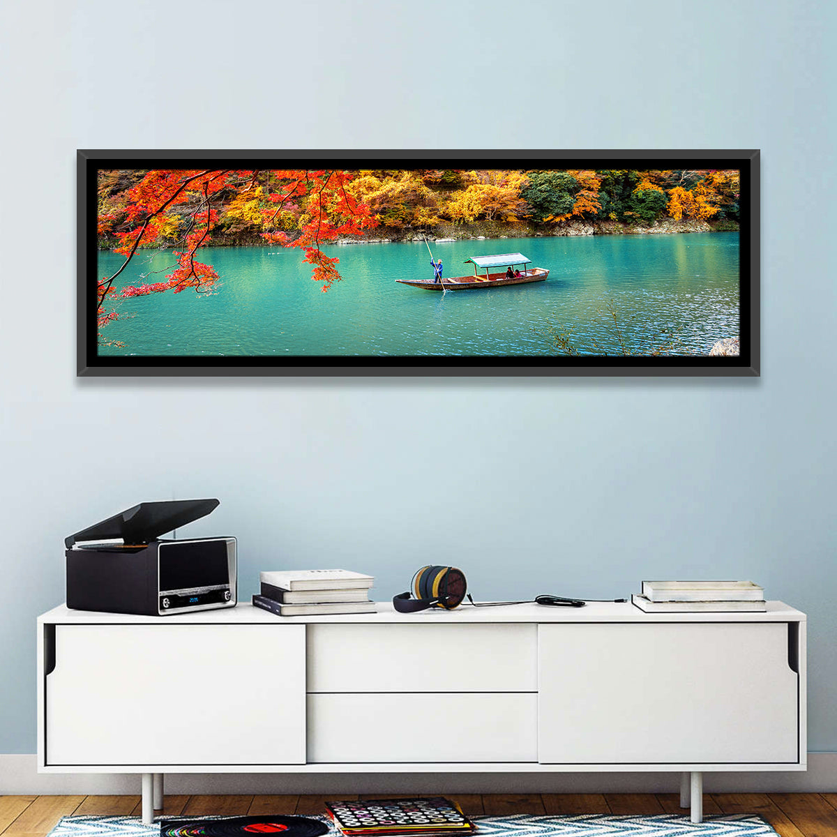 Hozugawa River, Kyoto Wall Art in a room, panoramic