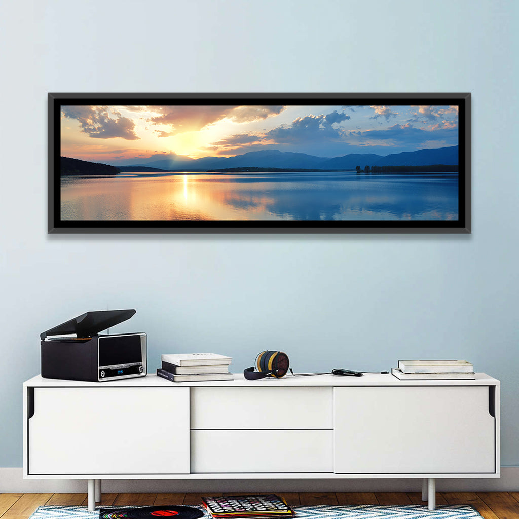 Golden Hour Lake Reflection Wall Art