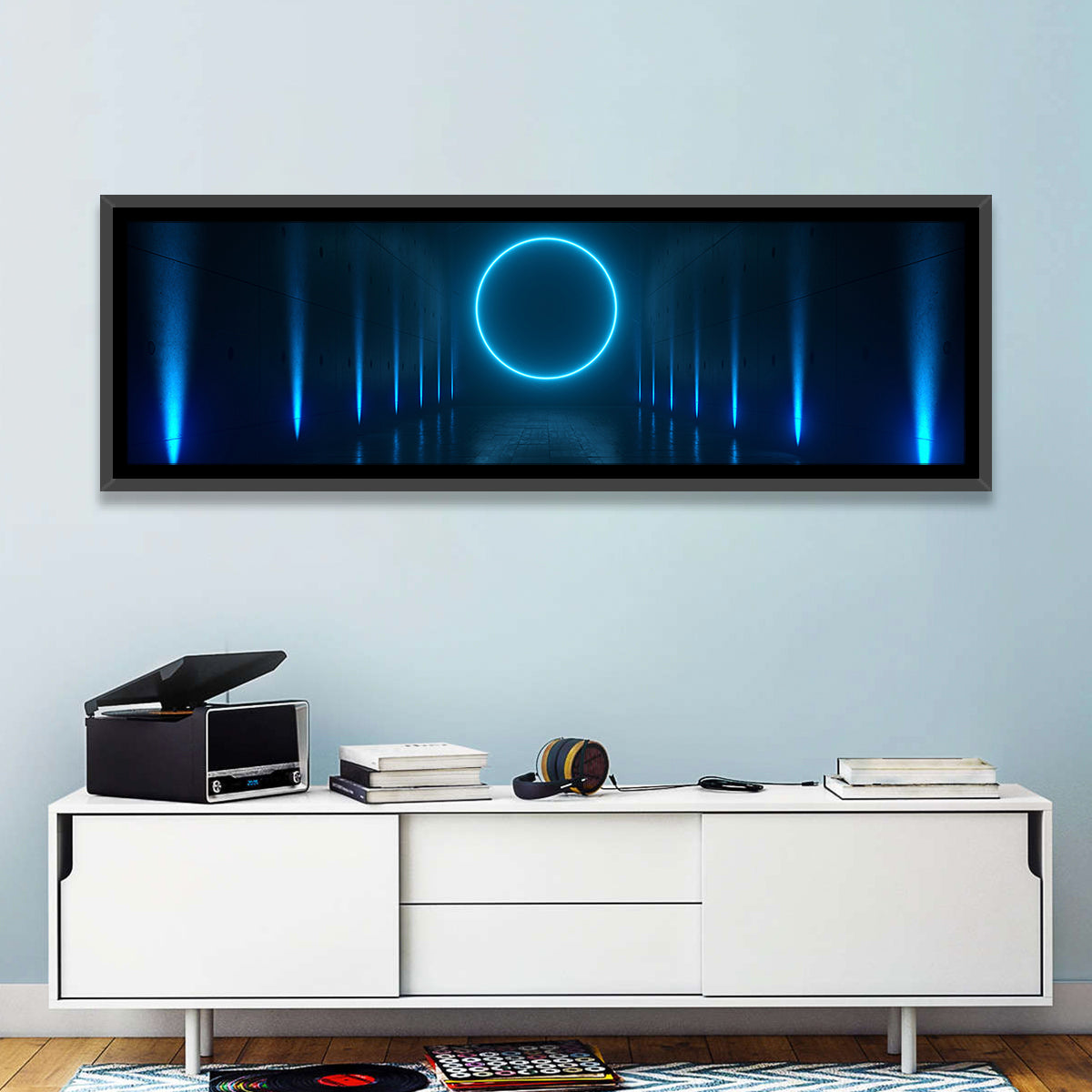 Glowing Neon Corridor Wall Art