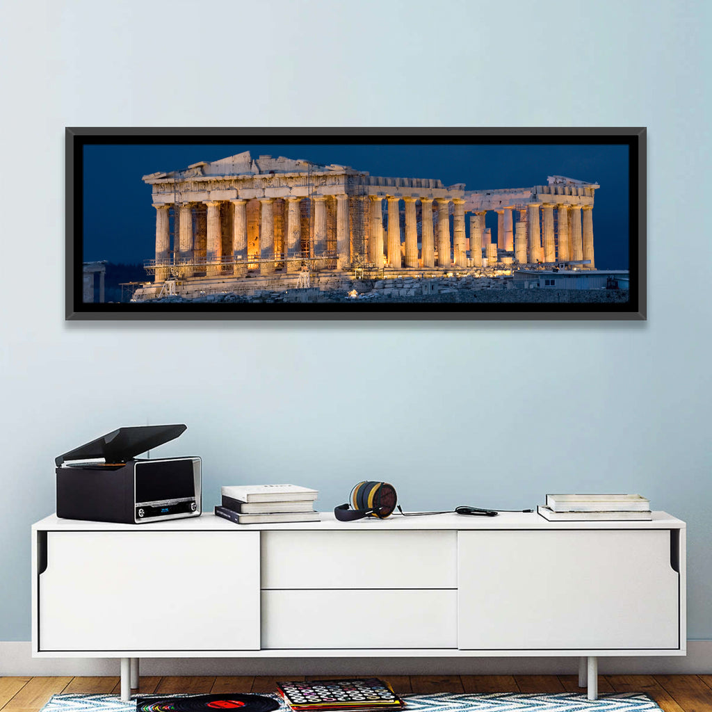 Illuminated Parthenon at Night Wall Art