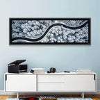 S-curve Winter Forest Road Wall Art