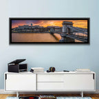 Budapest Chain Bridge at Golden Dusk Wall Art