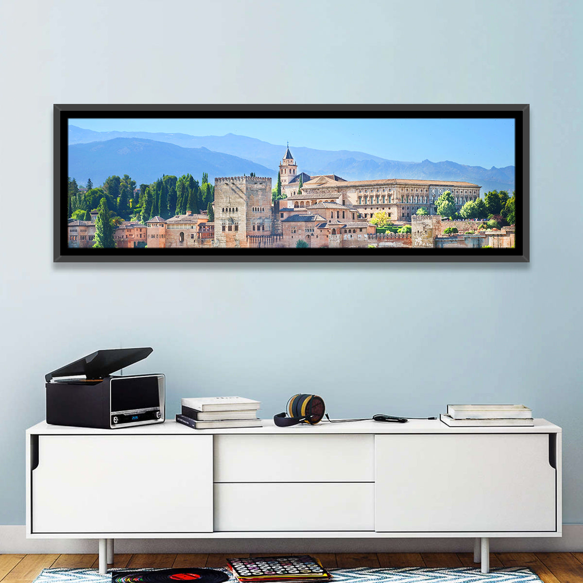 Alhambra Palace Complex Wall Art in a room, panoramic