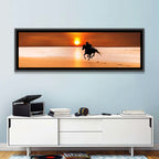Horse and Rider at Sunset Wall Art