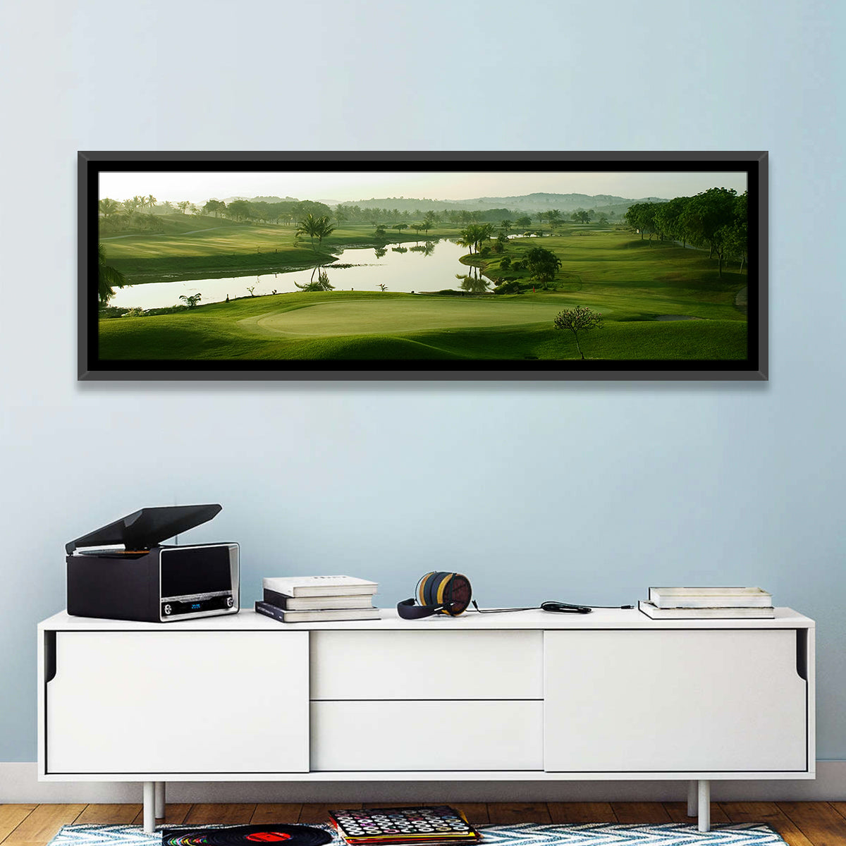 Golden Hour Putting Green by the Lake Wall Art